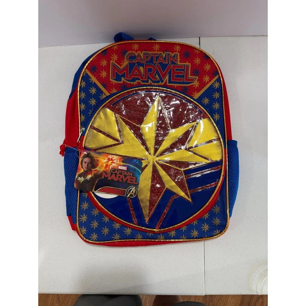 Marvel Captain Marvel Kids Backpack New With‎ Tags Molded Front School Bag